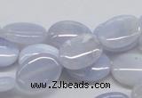 CBC10 15.5 inches 13*18mm oval blue chalcedony beads wholesale