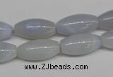 CBC25 15.5 inches 10*20mm rice blue chalcedony beads wholesale