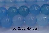 CBC254 15.5 inches 12mm A grade round ocean blue chalcedony beads