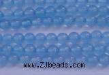 CBC260 15.5 inches 4mm AA grade round ocean blue chalcedony beads