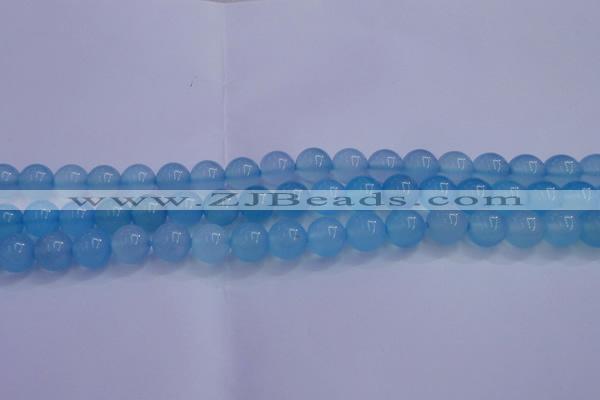 CBC264 15.5 inches 12mm AA grade round ocean blue chalcedony beads