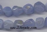 CBC30 15.5 inches 12*13mm nuggets blue chalcedony beads