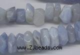 CBC32 15.5 inches 6*13mm faceted nuggets blue chalcedony beads