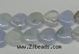 CBC34 15.5 inches 12*12mm heart blue chalcedony beads wholesale