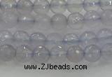 CBC435 15.5 inches 6mm faceted round purple chalcedony beads