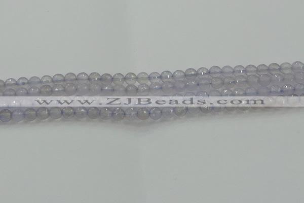 CBC435 15.5 inches 6mm faceted round purple chalcedony beads