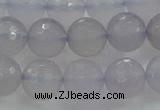 CBC438 15.5 inches 12mm faceted round purple chalcedony beads