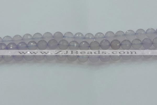 CBC438 15.5 inches 12mm faceted round purple chalcedony beads