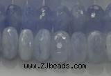 CBC448 15.5 inches 7*12mm faceted rondelle blue chalcedony beads