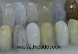 CBC468 15.5 inches 8*14mm faceted rondelle blue chalcedony beads