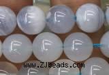 CBC712 15.5 inches 8mm round blue chalcedony beads wholesale