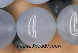 CBC737 15.5 inches 18mm round blue chalcedony beads wholesale