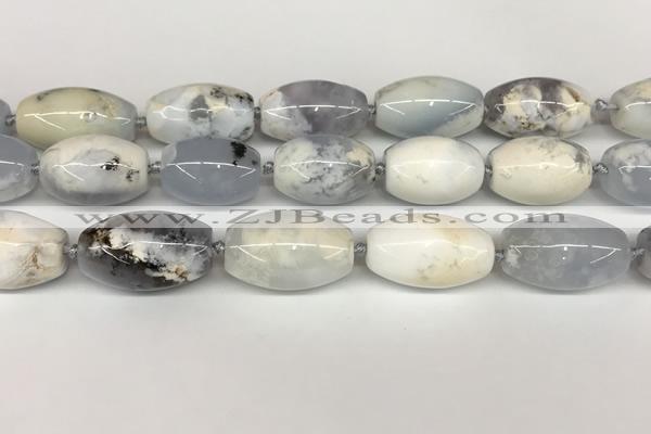 CBC782 15.5 inches 18*30mm rice blue chalcedony beads