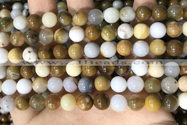 CBC802 15.5 inches 8mm round natural polka dot chalcedony beads
