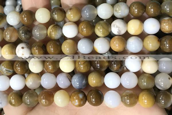 CBC803 15.5 inches 10mm round natural polka dot chalcedony beads