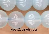 CBC810 15.5 inches 8mm round blue chalcedony gemstone beads