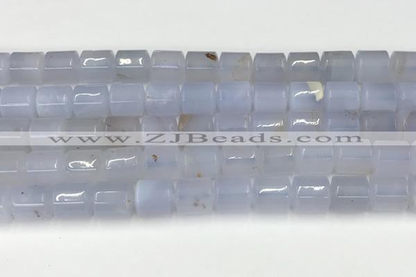 CBC821 15.5 inches 10*11mm tube blue chalcedony gemstone beads