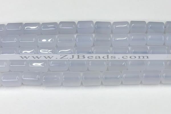 CBC832 15.5 inches 10*14mm tube blue chalcedony gemstone beads