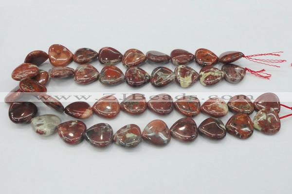 CBD01 15.5 inches 20*20mm heart brecciated jasper gemstone beads