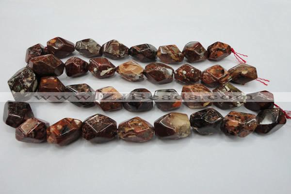 CBD28 15.5 inches 15*24mm faceted nuggets brecciated jasper gemstone beads