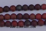 CBD360 15.5 inches 4mm round matte poppy jasper beads wholesale