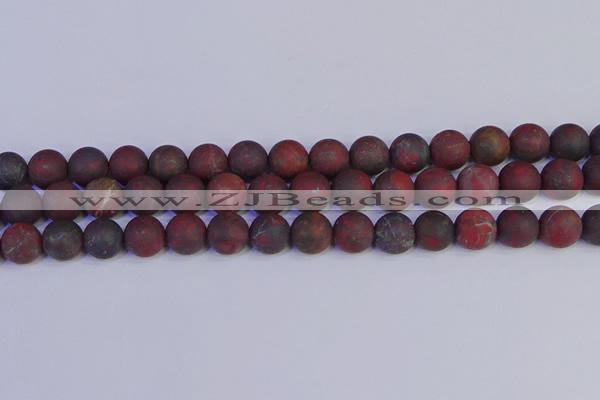 CBD364 15.5 inches 12mm round matte poppy jasper beads wholesale