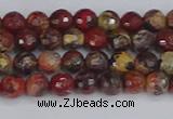 CBD368 15.5 inches 4mm faceted round brecciated jasper beads