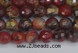 CBD369 15.5 inches 6mm faceted round brecciated jasper beads