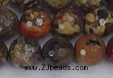 CBD372 15.5 inches 12mm faceted round brecciated jasper beads