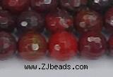 CBD379 15.5 inches 12mm faceted round poppy jasper beads