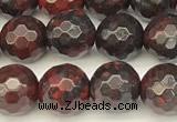 CBD391 15 inches 8mm faceted round brecciated jasper beads