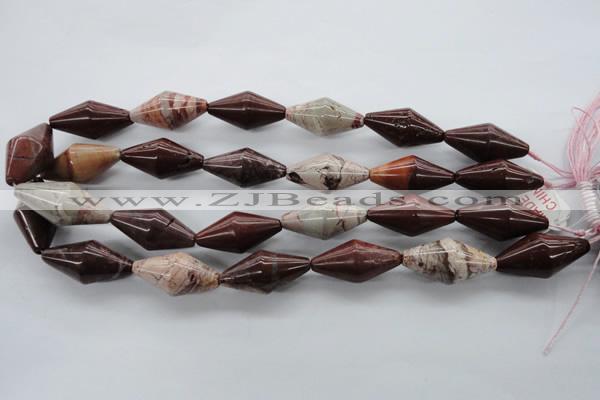 CBD69 15.5 inches 15*30mm bicone brecciated jasper gemstone beads