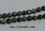 CBG11 15.5 inches 6mm flat round bronze green gemstone beads