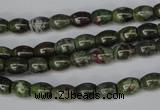 CBG78 15.5 inches 6*7mm rice bronze green gemstone beads