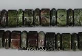 CBG80 15.5 inches 5*14mm & 7*14mm rondelle bronze green gemstone beads