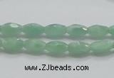 CBJ12 15.5 inches 6*10mm faceted rice jade beads wholesale