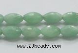 CBJ14 15.5 inches 8*12mm faceted rice jade beads wholesale