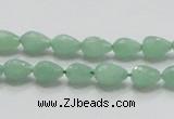 CBJ19 15.5 inches 6*10mm faceted teardrop jade beads wholesale