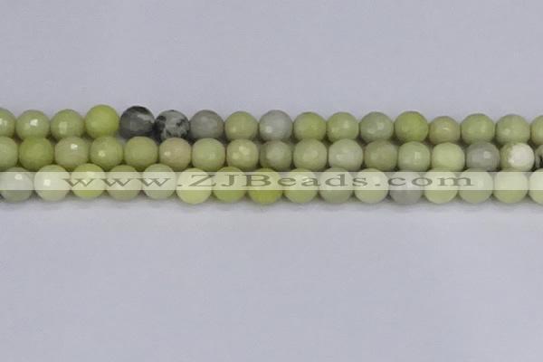 CBJ212 15.5 inches 8mm faceted round Australia butter jade beads