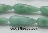 CBJ26 15.5 inches 10*30mm faceted teardrop jade beads wholesale