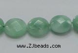 CBJ37 15.5 inches 15mm faceted flat round jade beads wholesale