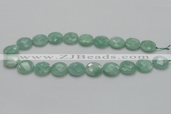 CBJ38 15.5 inches 20mm faceted flat round jade beads wholesale