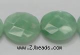 CBJ39 15.5 inches 25mm faceted flat round jade beads wholesale