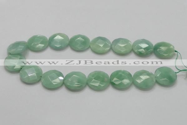 CBJ39 15.5 inches 25mm faceted flat round jade beads wholesale
