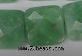 CBJ51 15.5 inches 25*25mm faceted square jade beads wholesale