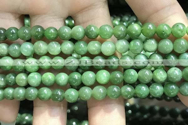 CBJ636 15.5 inches 6mm round Russian green jade beads wholesale