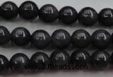 CBJ656 15.5 inches 6mm round black jade beads wholesale