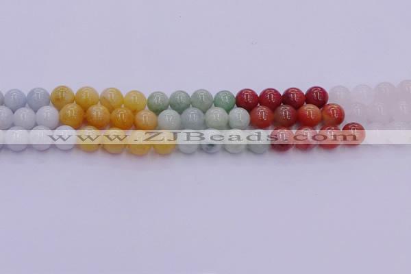 CBJ663 15.5 inches 10mm round mixed jade beads wholesale