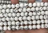 CBJ747 15.5 inches 8mm round dalmatian jade gemstone beads wholesale