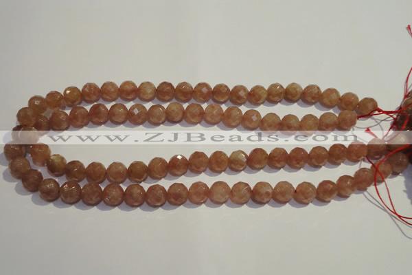 CBQ09 15.5 inches 8mm faceted round strawberry quartz beads